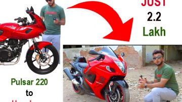 This Suzuki Hayabusa is a Bajaj Pulsar 220F Beneath, Modded For 2.2 Lakh