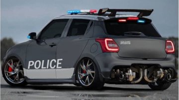 Maruti Swift Reimagined In Cop Car Livery