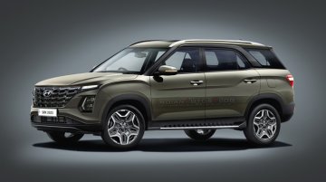 Hyundai Alcazar Facelift Visualized Based On Creta Facelift Spy Shots - IAB Renders