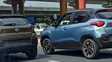 New Tata Punch Colours Spied - Blue & Brown - Dual-Tone Options