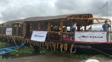 Honda Activa Showcased on Floating Showroom in Kerala