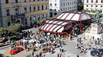 Oversized Porsche 911 at IAA Mobility Munich is a Crowd Favourite