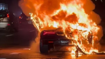 Lamborghini Revuelto Goes Up in Flames on New York Highway