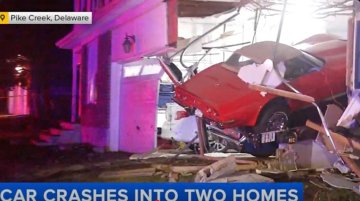 SUV Crash Wrecks Garage, Damaging C3 Corvette and Chevy Nova