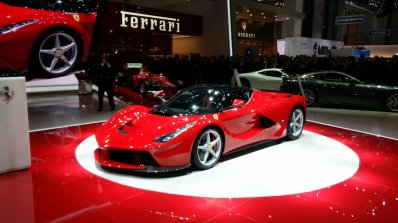 La Ferrari Geneva motor show live front quarter