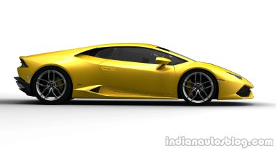 Lamborghini Huracan press shot side yellow