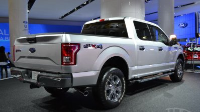 2015 Ford F-150 rear three quarters angle at NAIAS 2014