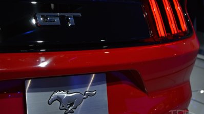 2015 Ford Mustang GT red rear registration plate enclosure at NAIAS 2014