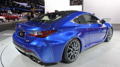 Lexus RC F rear three quarters right at NAIAS 2014