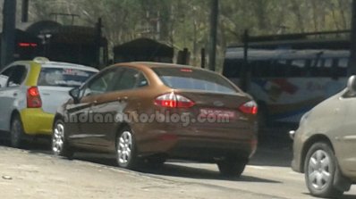 2014 Ford Fiesta facelift IAB Spied rear quarter