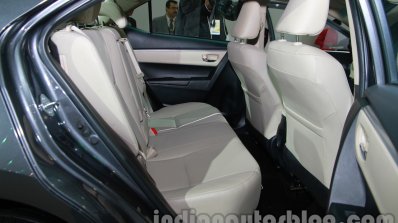 2014 Toyota Corolla rear seat knee-room at Auto Expo 2014