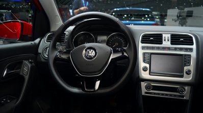 2014 VW Polo facelift steering wheel at Geneva Motor Show 2014
