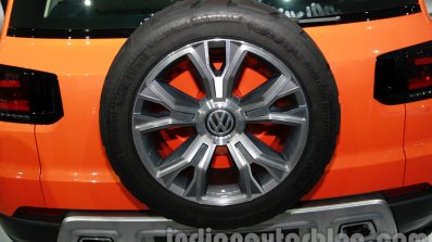 VW Taigun spare wheel at Auto Expo 2014