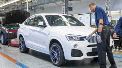 BMW X4 front three quarters at Spartanburg plant