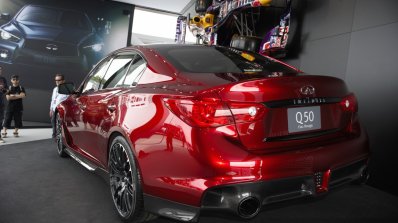 Infiniti Q50 Eau Rouge rear three quarters at the 2014 Goodwood Festival of Speed