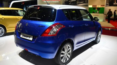 Suzuki Swift Swiss Edition rear three quarters at Geneva Motor Show