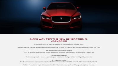 Jaguar XE website