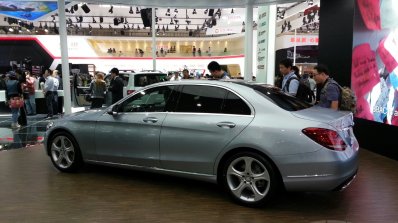 Mercedes C-Class long wheelbase rear three quarters view at Auto China 2014
