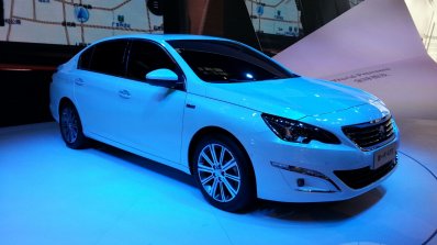 Peugeot 408 sedan front three quarters at Auto China 2014
