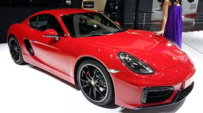 Porsche Cayman GTS front three quarters at Auto China 2014