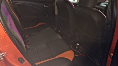 Toyota Etios Cross spied Indian dealership rear seat