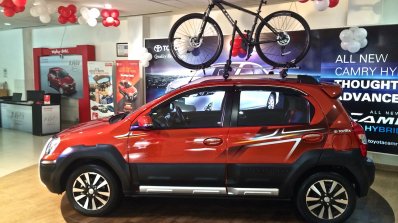 Toyota Etios Cross spied Indian dealership side