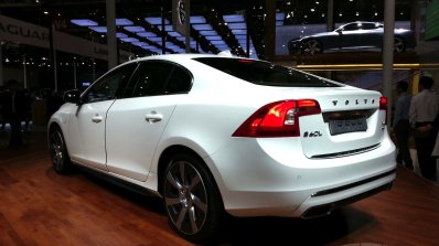 Volvo S60L Hybrid rear three quarters at Auto China