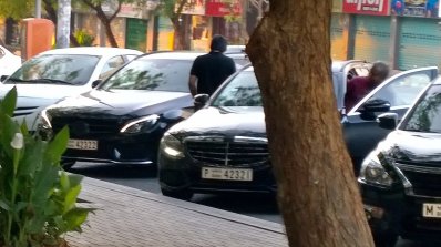 2015 Mercedes C-Class Estate testing in Dubai front