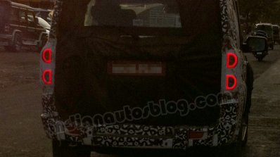 Mahindra Scorpio facelift spyshot rear May 2014