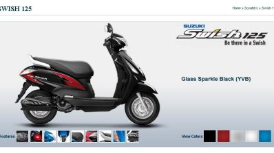 Suzuki Swish 125 Glass Sparkle Black screen capture