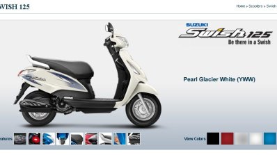 Suzuki Swish 125 Pearl Glacier White screen capture
