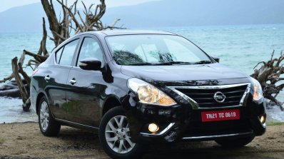 2014 Nissan Sunny facelift diesel review front three quarter view