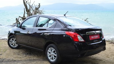 2014 Nissan Sunny facelift diesel review rear three quarter angle