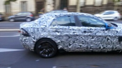 Jaguar XE sedan spied side profile