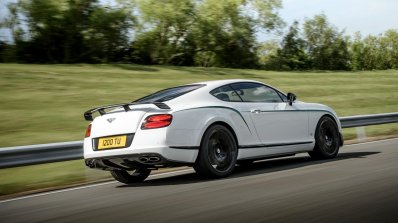 Rear right three quarters of the Bentley Continental GT3-R