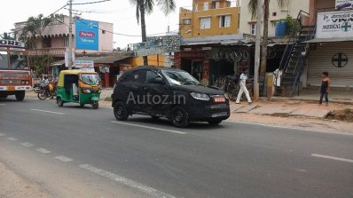 Spied in Chennai Mahindra S101 front quarter