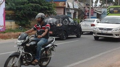 Spied in Chennai Mahindra S101 rear quarter