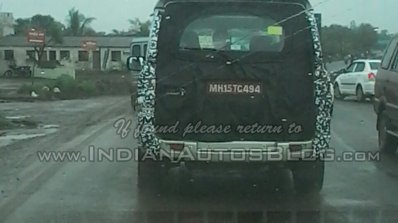 2014 Mahindra Scorpio facelift spied IAB Nashik rear end