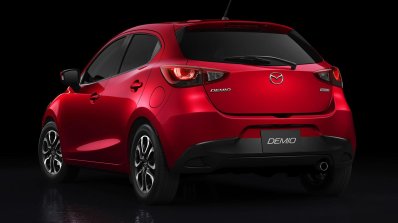 2015 Mazda2 Demio rear three quarter studio shot