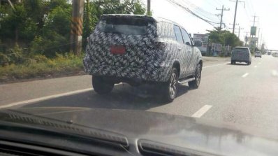 2016 Toyota Fortuner spied in Thailand rear three quarter