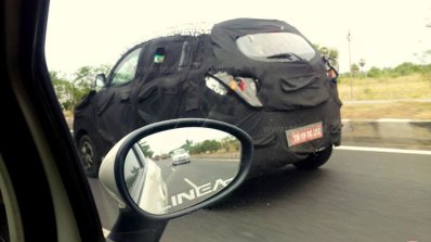 Mahindra S101 caught testing in India rear three quarters angle