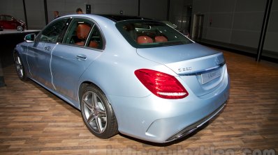2015 Mercedes C Class rear left three quarter at the 2014 Moscow Motor show