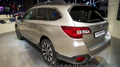 2015 Subaru Outback Prototype rear three quarter at the 2014 Moscow Motor Show