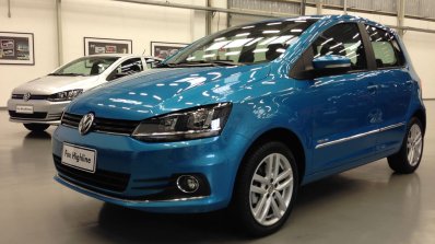 2015 VW Fox front three quarter blue