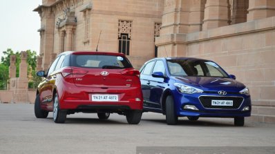 Hyundai Elite i20 Diesel Review blue and red