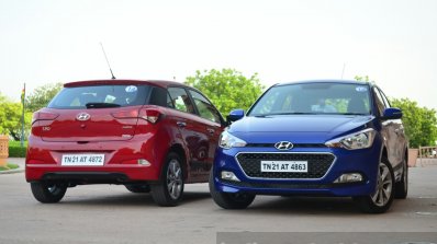 Hyundai Elite i20 Diesel Review red and blue