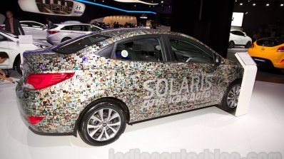 Hyundai Solaris facelift 2014 Moscow live rear quarters