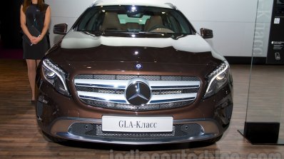 Mercedes GLA front at the Moscow Motorshow 2014