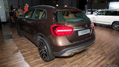 Mercedes GLA rear three quarter at the Moscow Motorshow 2014