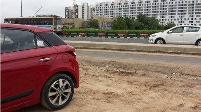 Spied 2015 Hyundai Elite i20 pillar